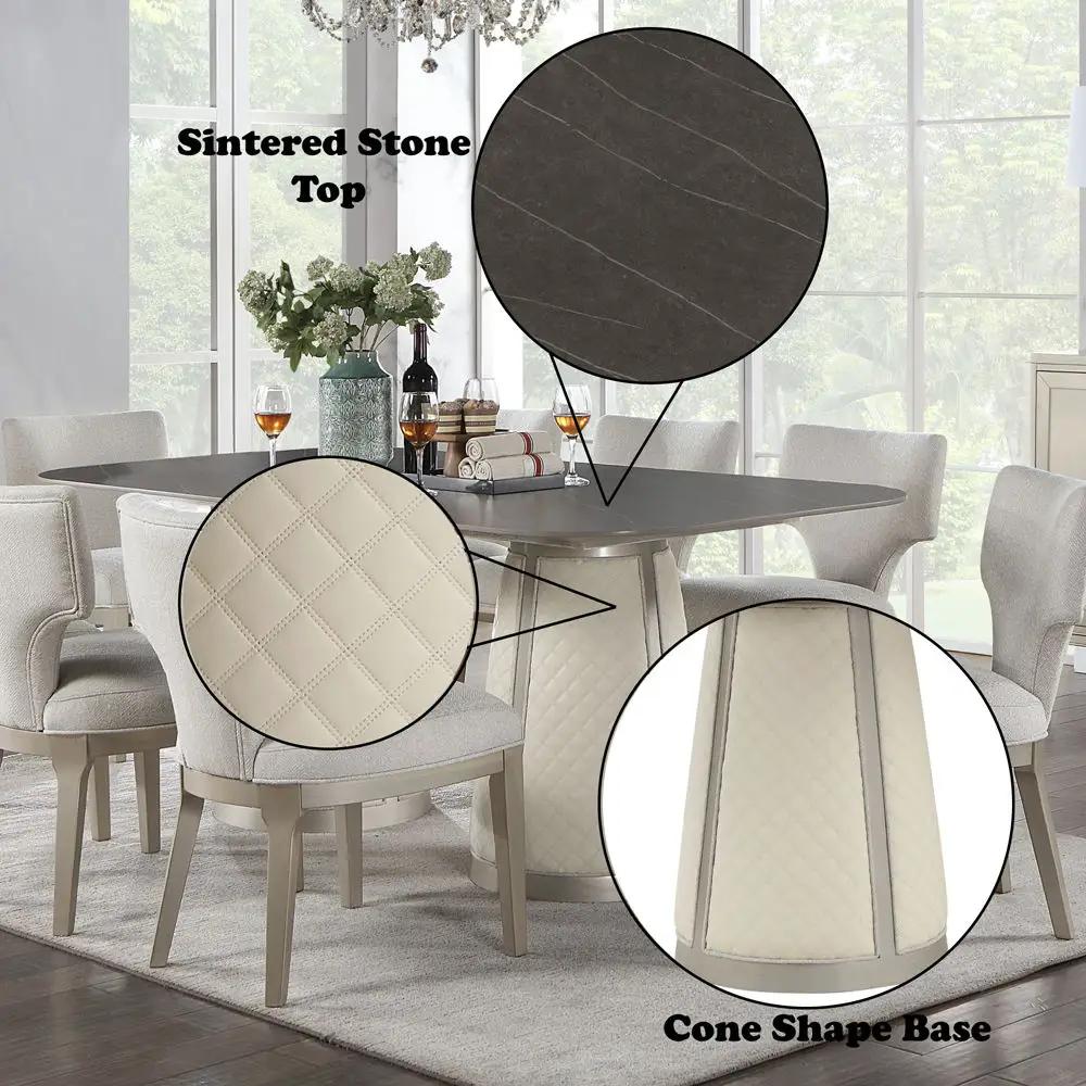 Kasa - Dining Table - Sintered Stone Top & Champagne by Unique Piece Furniture