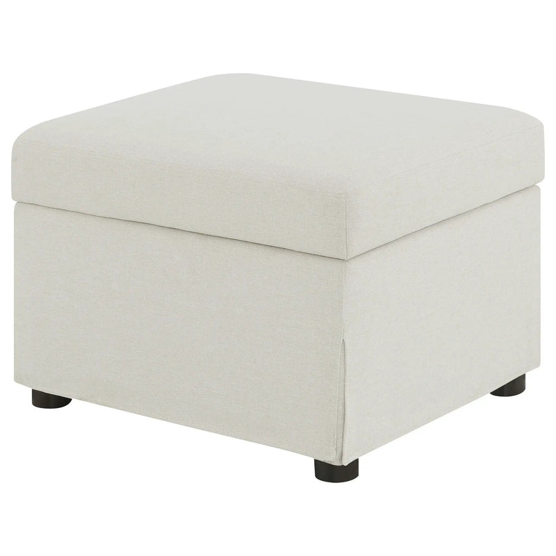 Winter Upholstered Hydraulic Lift Top Storage Ottoman Beige by Unique Piece Furniture
