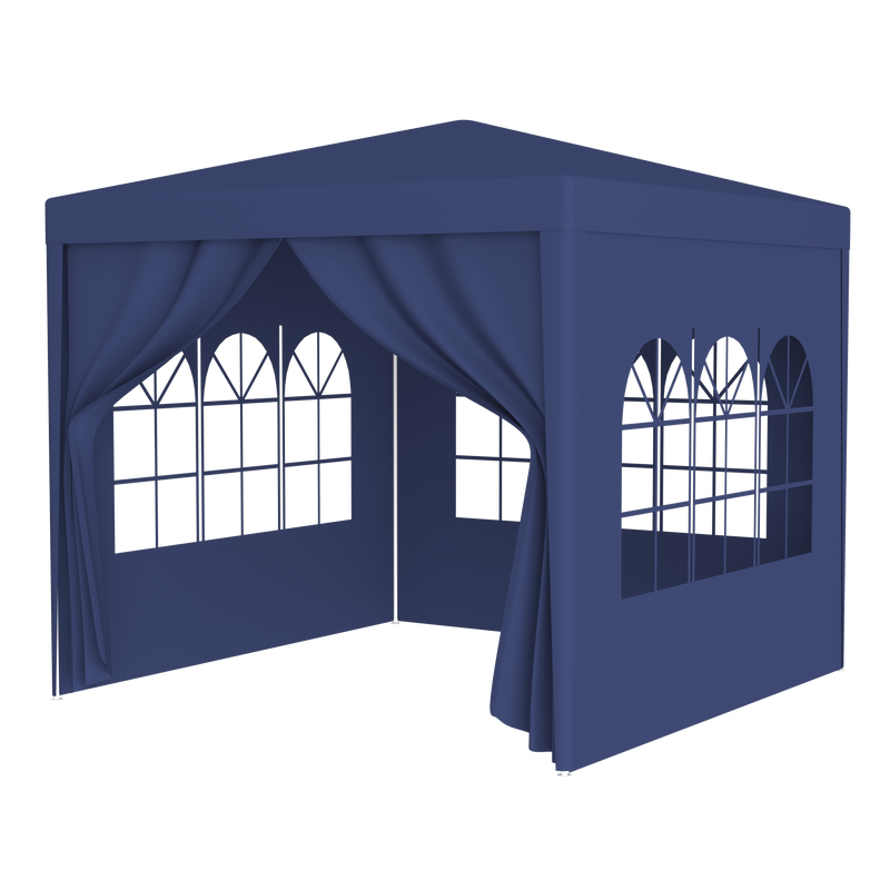 10'x10' Party Tent Outdoor Heavy Duty Gazebo Wedding Canopy with 4 Removable Walls, Blue by HouseOfZazla