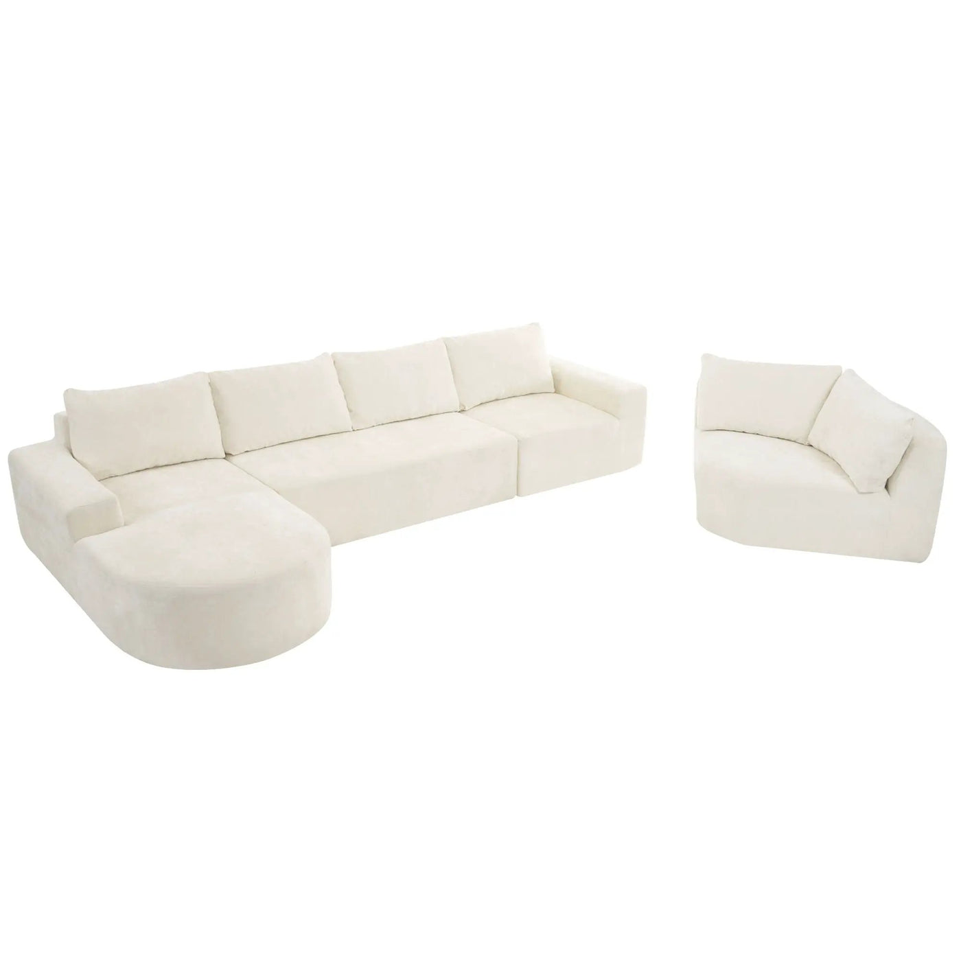 Modular Cloud Sectional Sofa Set, U-Shaped Upholstered Couch With Deep Seat by HouseOfZazla