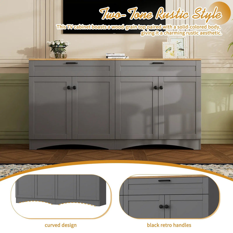 ON-TREND 3-Piece Farmhouse Entertainment Center by HouseOfZazla