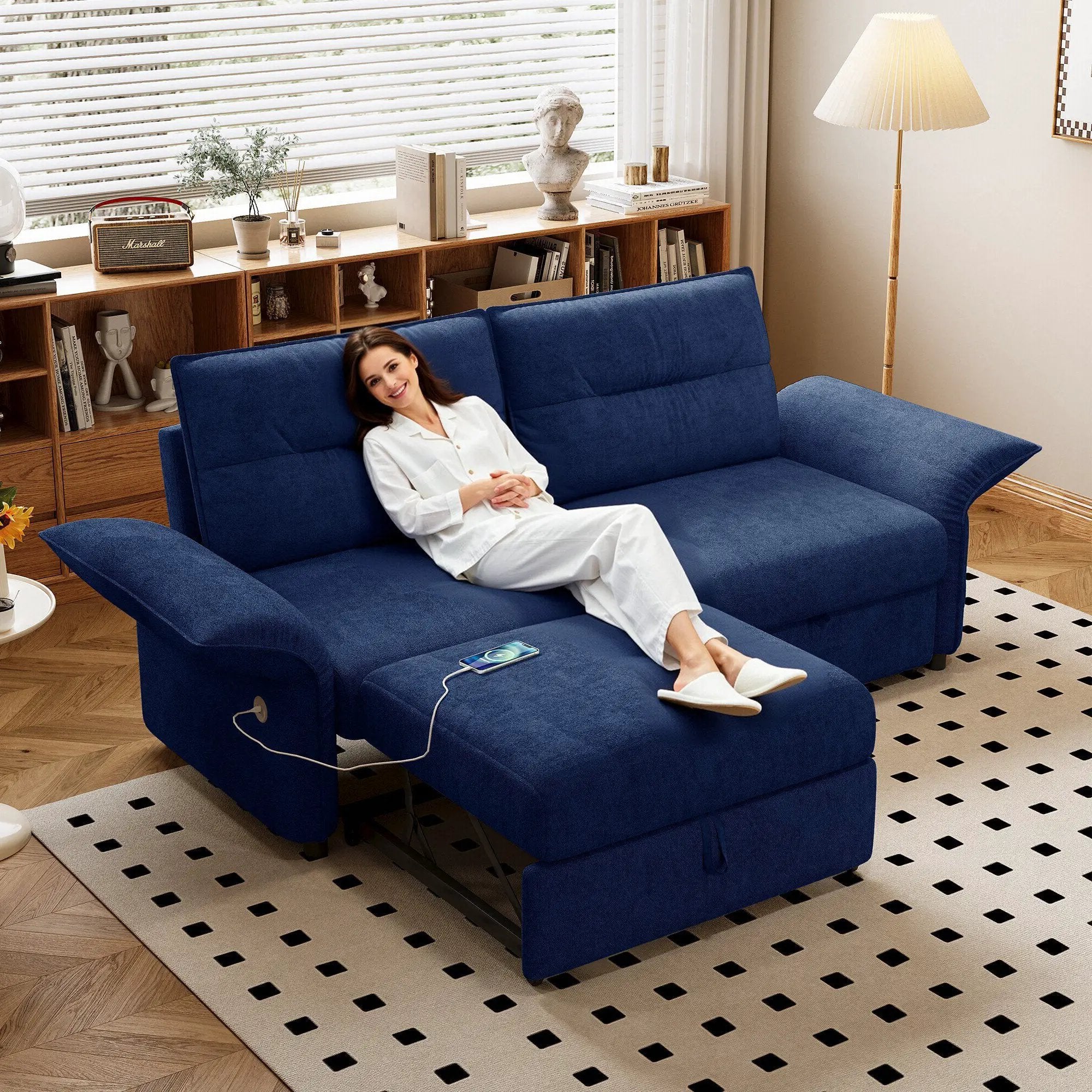 Multi-Functional 85-Inch Convertible Sofa Bed by HouseOfZazla