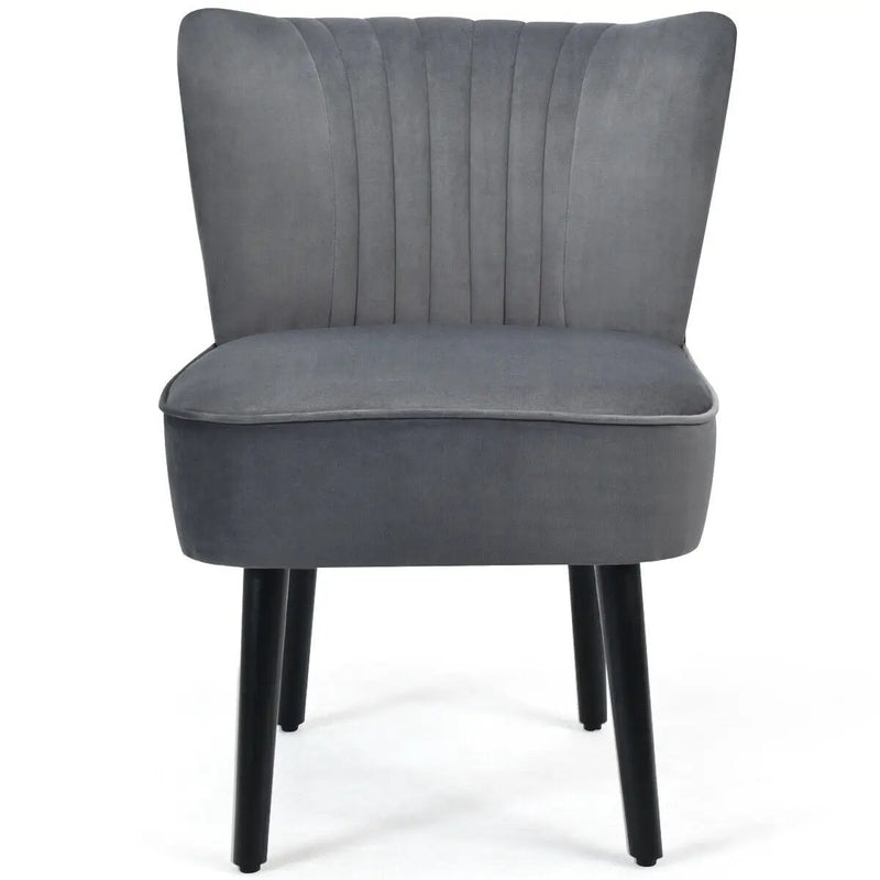 Set of 2 Upholstered Modern Leisure Club Chairs with Solid Wood Legs by DirectDeals
