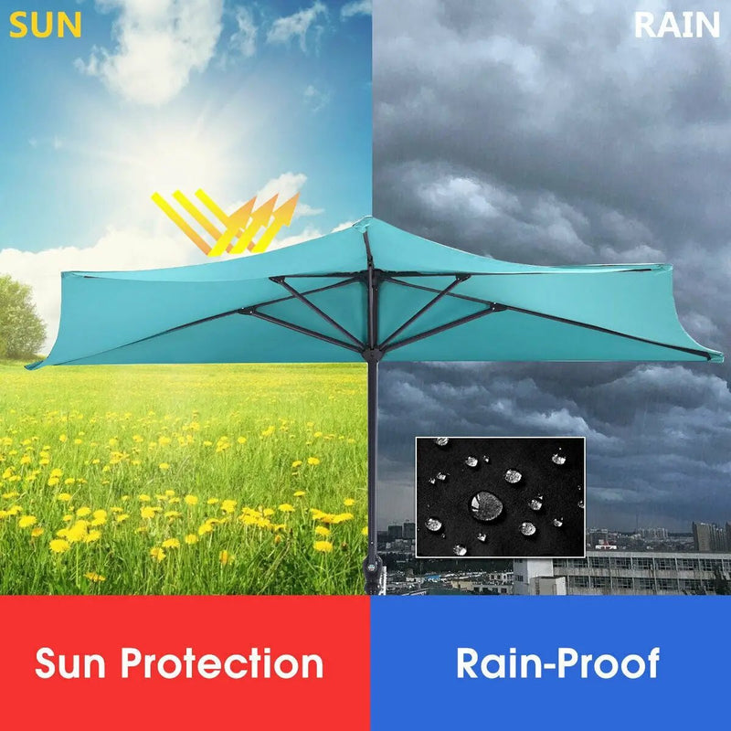 9Ft Patio Bistro Half Round Umbrella by DirectDeals