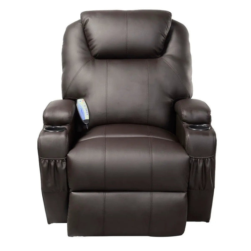 Ergonomic Heated Massage Recliner Sofa Chair Deluxe Lounge Executive w/ Control-brown by DirectDeals