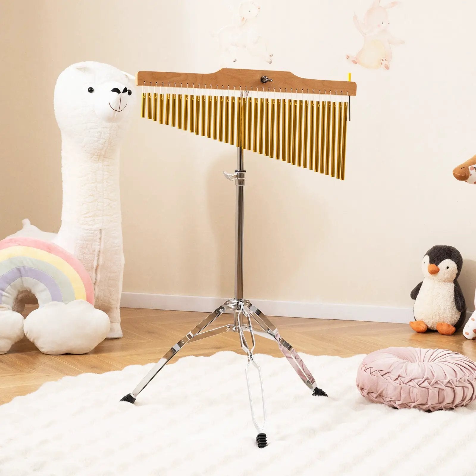 36-Bar Single-Row Chimes Percussion Instrument-Golden by DirectDeals