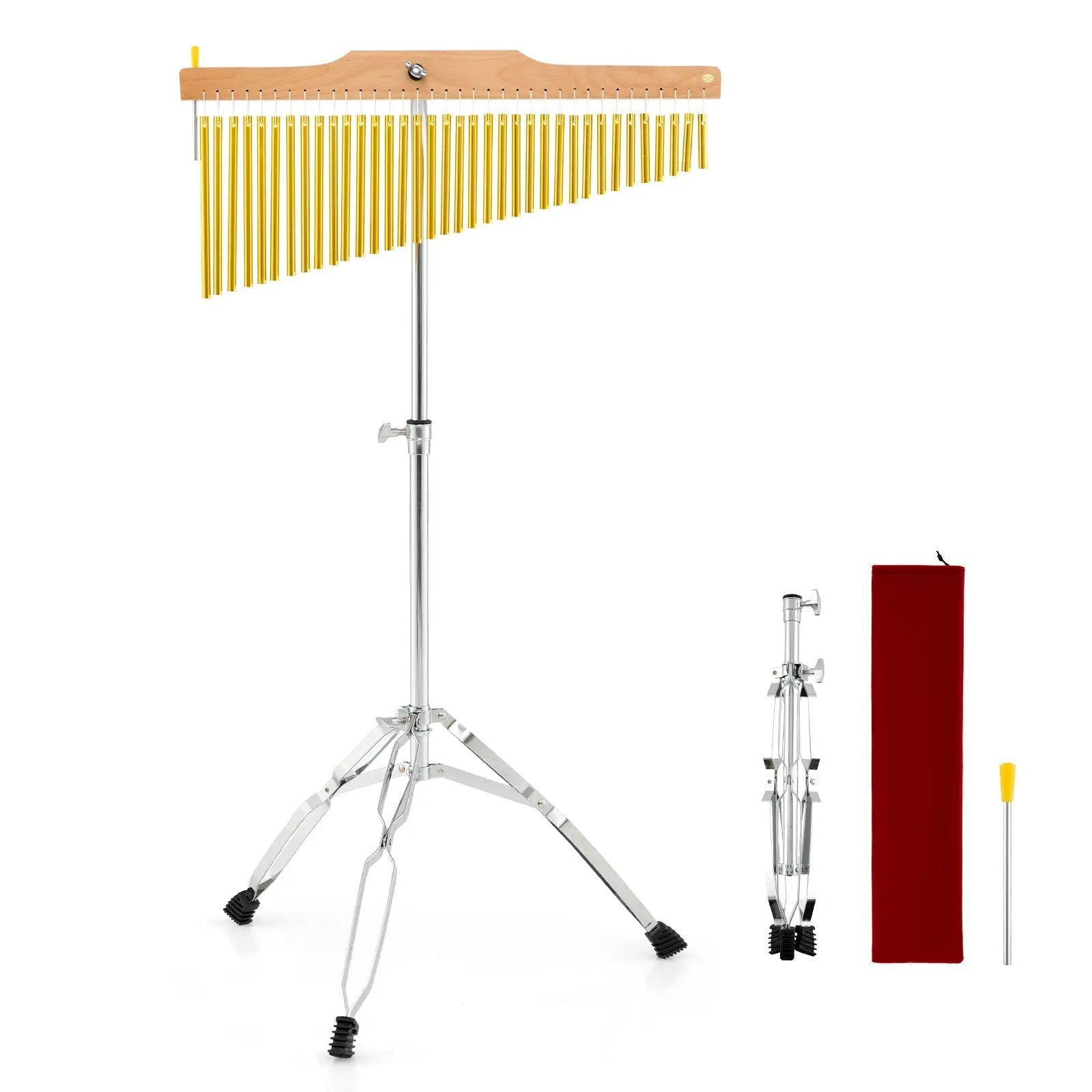 36-Bar Single-Row Chimes Percussion Instrument-Golden by DirectDeals