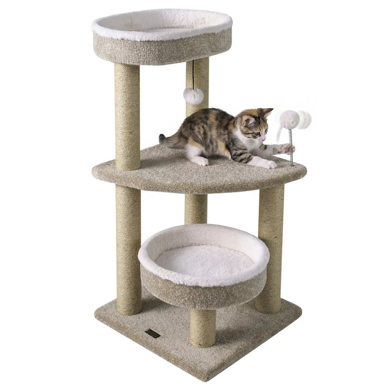 36" Cat Tree with Plush Perches & Scratching Posts by DirectDeals