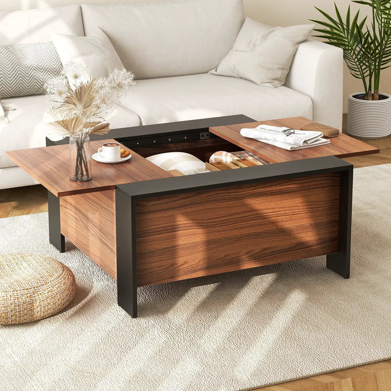 36.5 Inch Coffee Table with Sliding Top and Hidden Compartment by DirectDeals