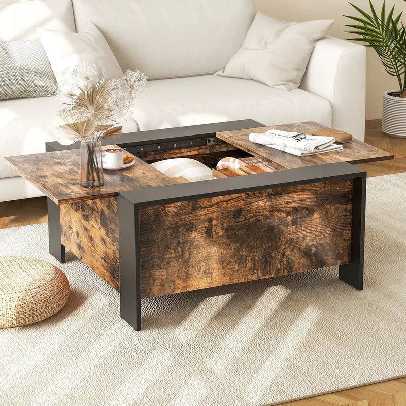 36.5 Inch Coffee Table with Sliding Top and Hidden Compartment by DirectDeals
