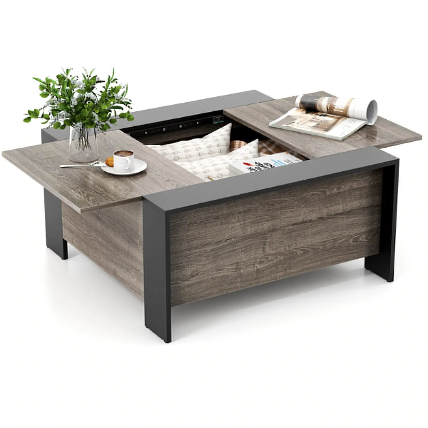 36.5 Inch Coffee Table with Sliding Top and Hidden Compartment by DirectDeals