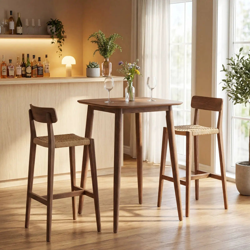 Counter Height Bar Table 36" with Solid Rubberwood Legs by DirectDeals