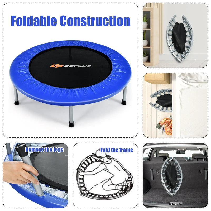 36 Inch Mini Folding Trampoline Portable Recreational Fitness Rebounder by DirectDeals