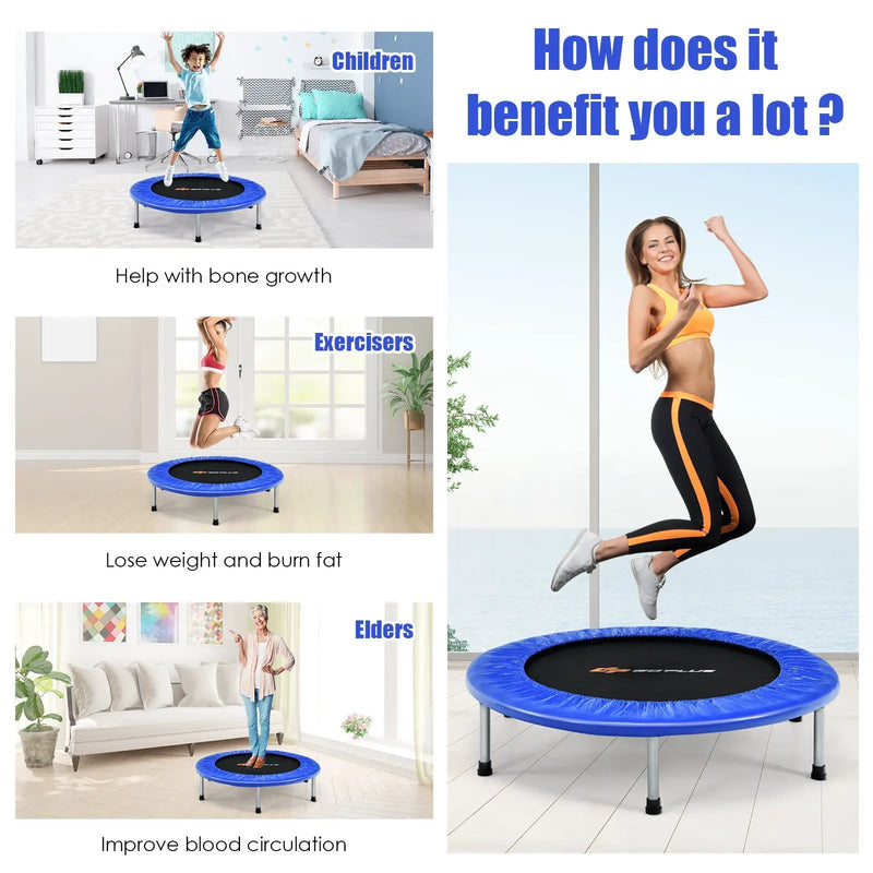 36 Inch Mini Folding Trampoline Portable Recreational Fitness Rebounder by DirectDeals