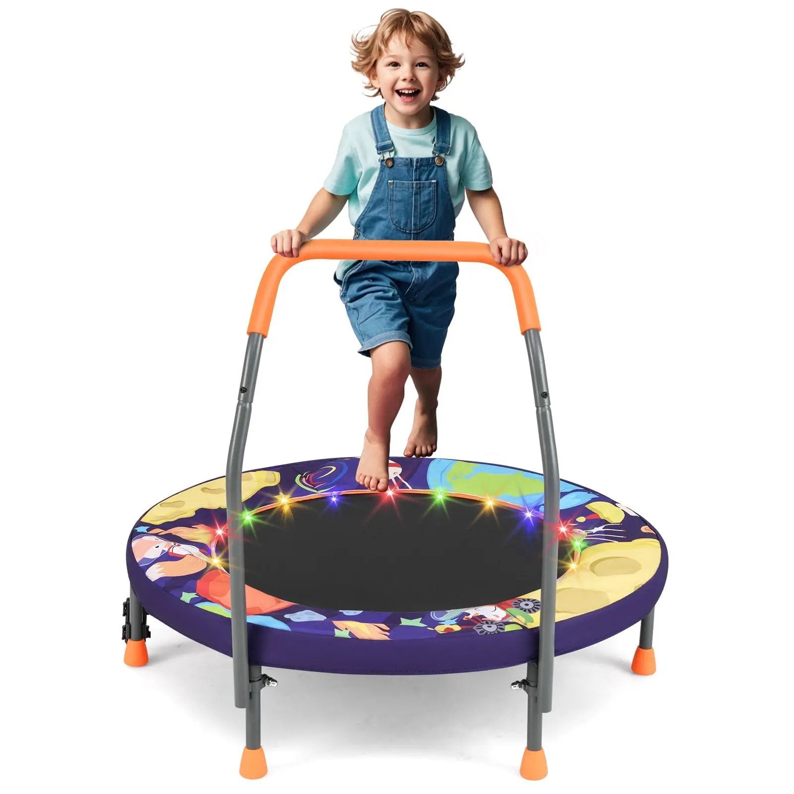 Mini Trampoline Folding Small Rebounder for Kids with Lights by DirectDeals