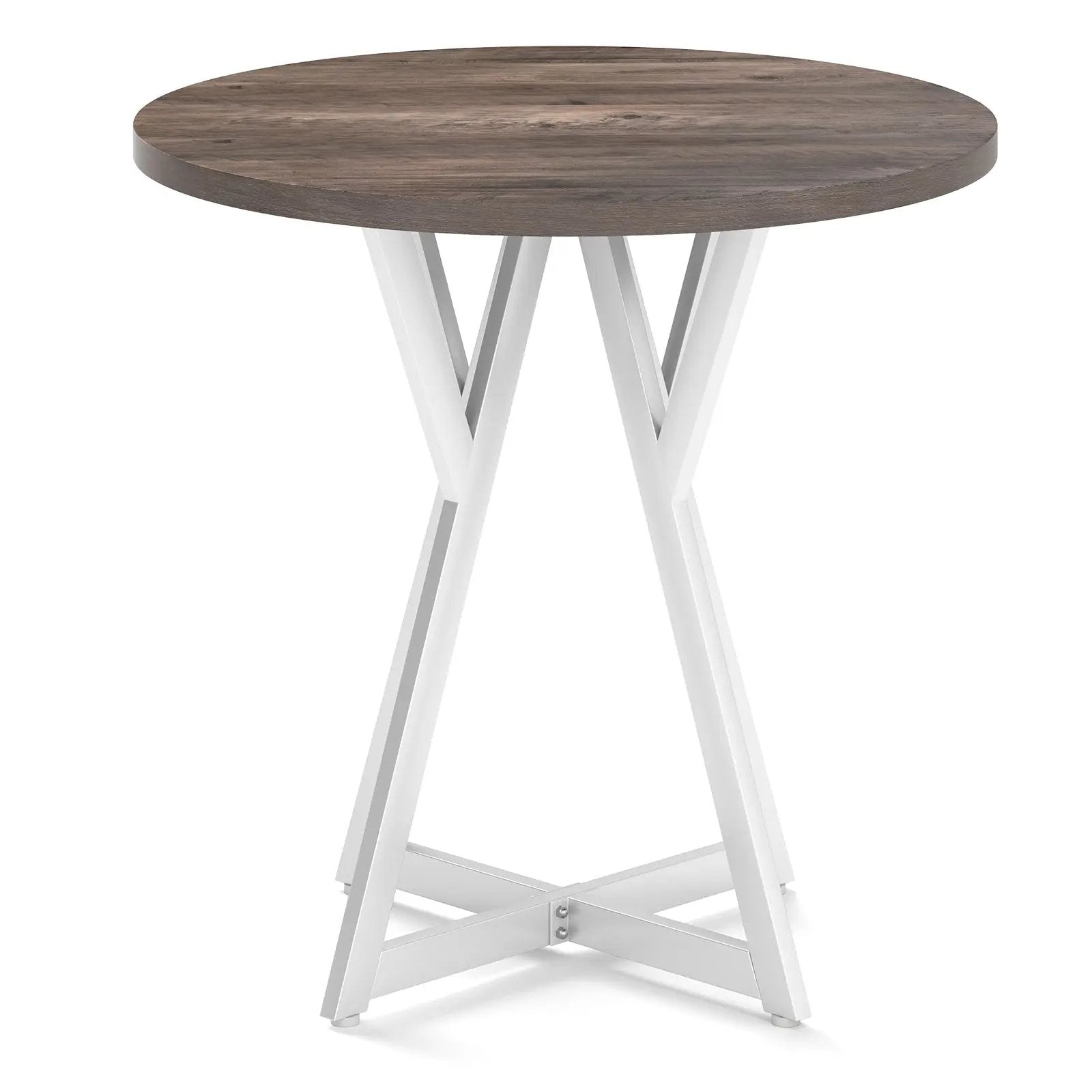 36 Inch Round Dining Table with Metal Pedestal Base-Natural by DirectDeals