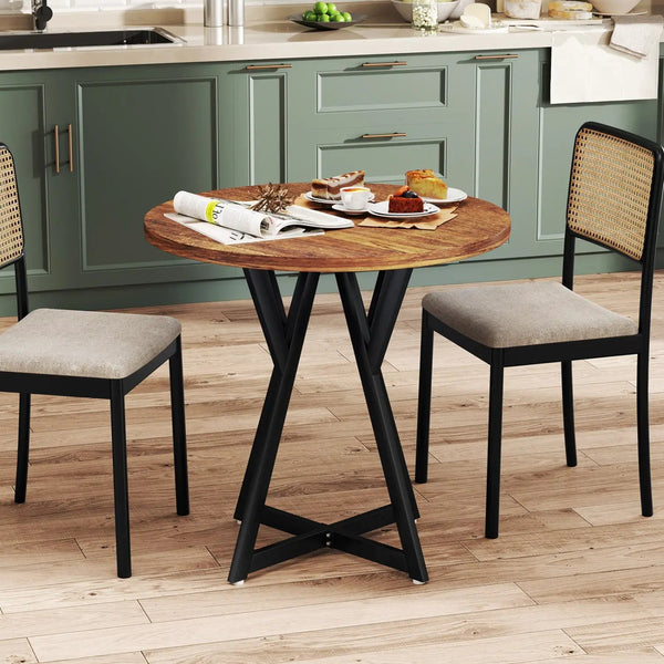 Round Dining Table 36 Inch with Metal Pedestal Base, photo 2 of 8