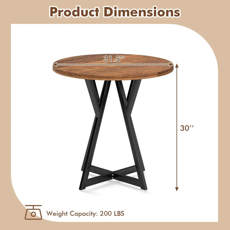 Round Dining Table 36 Inch with Metal Pedestal Base by DirectDeals