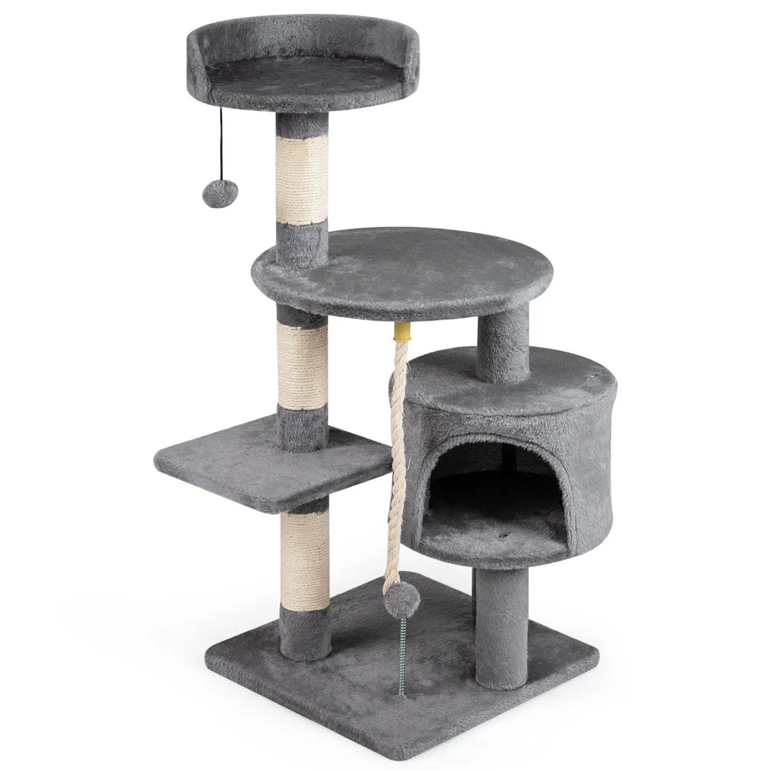 36 Inch Tall Kitten Tower with Condo and Plush Perch by DirectDeals