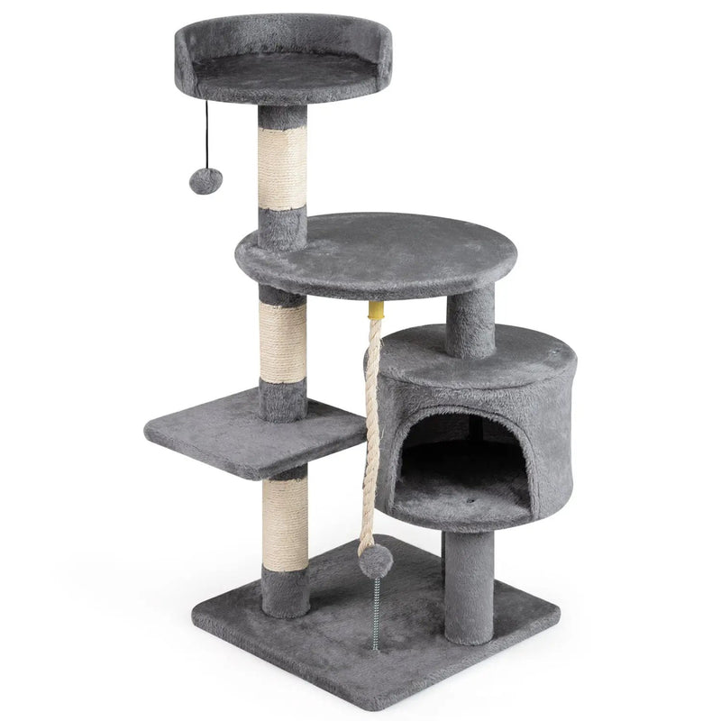 36 Inch Tall Kitten Tower with Condo and Plush Perch by DirectDeals