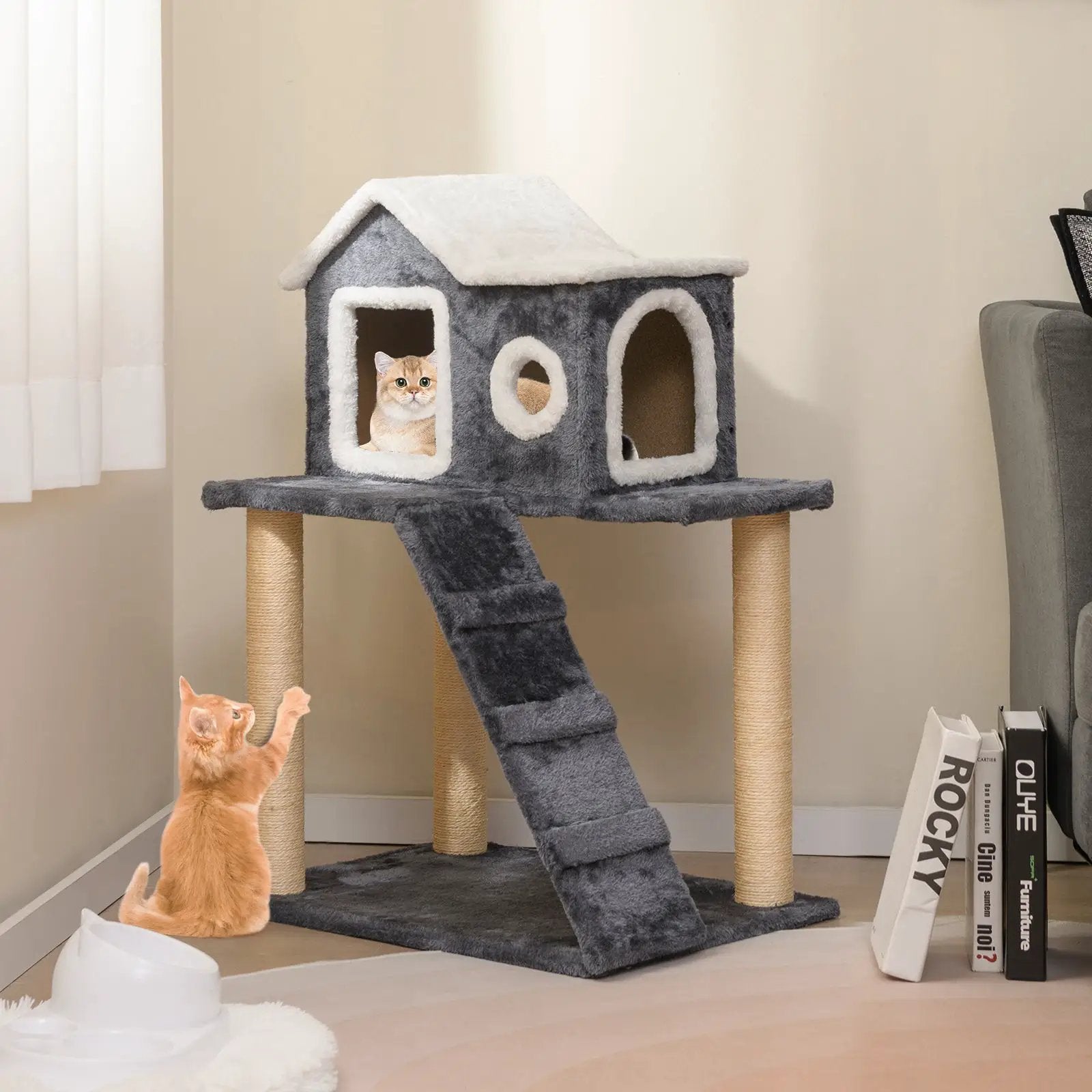 36 Inch Tower Condo Scratching Posts Ladder Cat Tree by DirectDeals