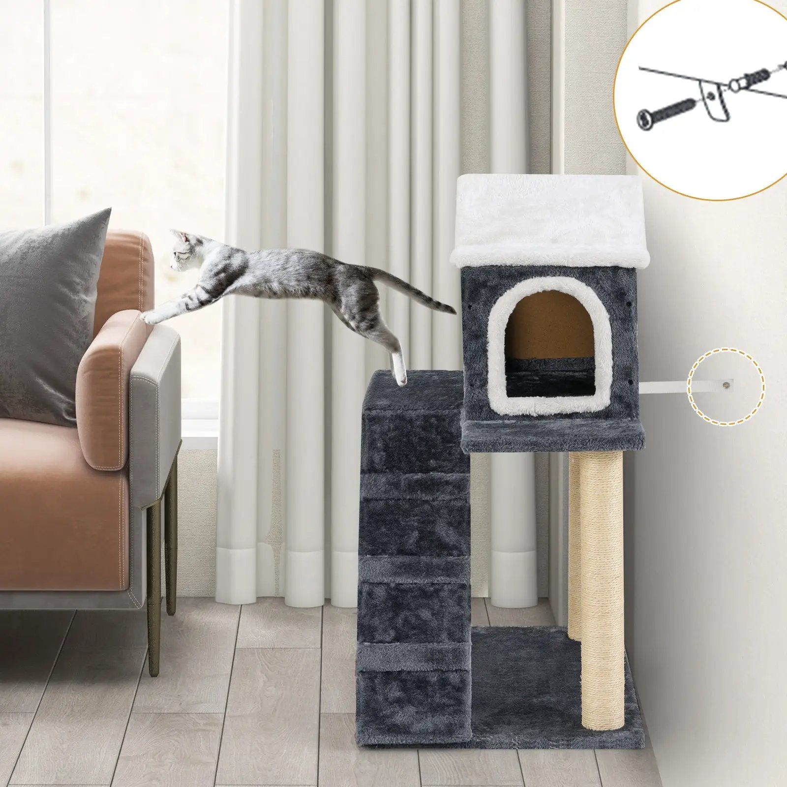 36 Inch Tower Condo Scratching Posts Ladder Cat Tree by DirectDeals