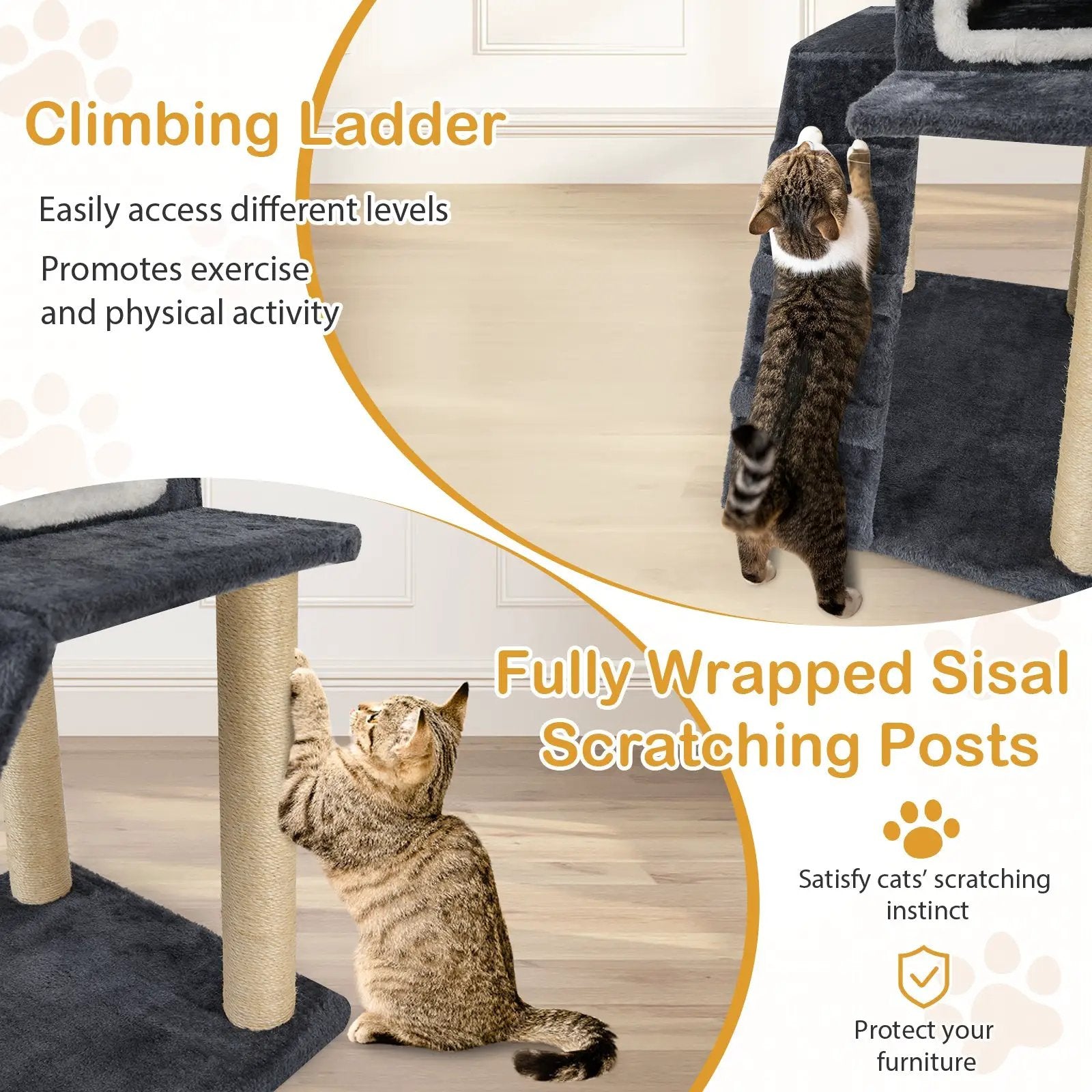 36 Inch Tower Condo Scratching Posts Ladder Cat Tree by DirectDeals