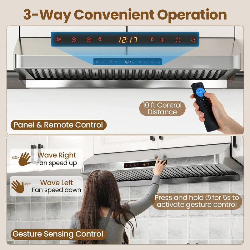 36 Inch Under Cabinet Range Hood 900 CFM Kitchen Stove Vent with Oil Collector-Silver by DirectDeals