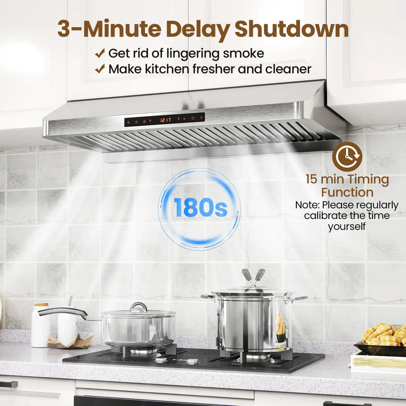 36 Inch Under Cabinet Range Hood 900 CFM Kitchen Stove Vent with Oil Collector-Silver by DirectDeals