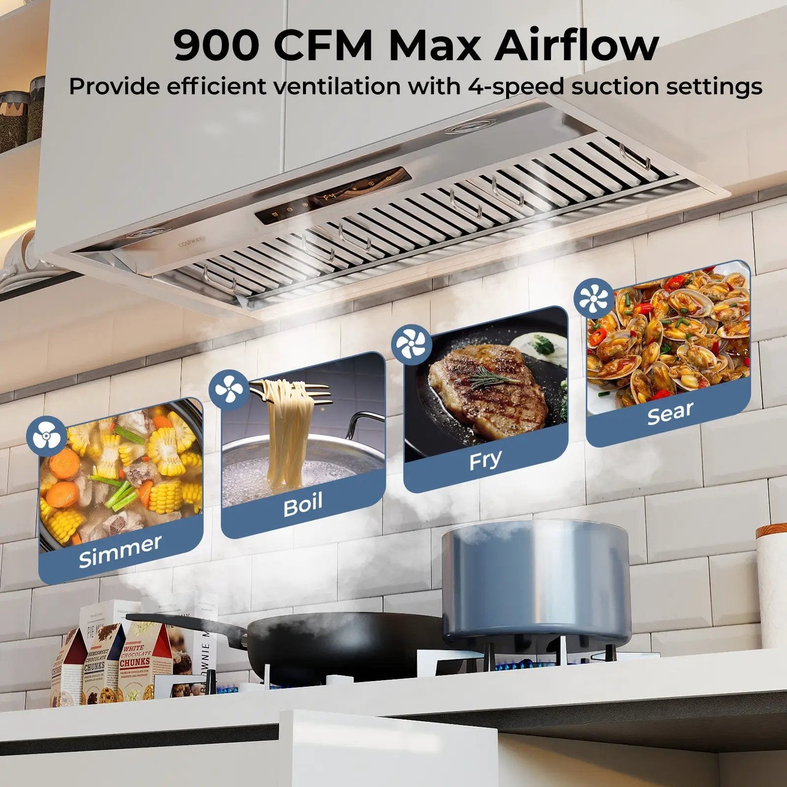 36 Inch Under Cabinet Range Hood with 4 Fan Speeds and Baffles Filters-Silver by DirectDeals