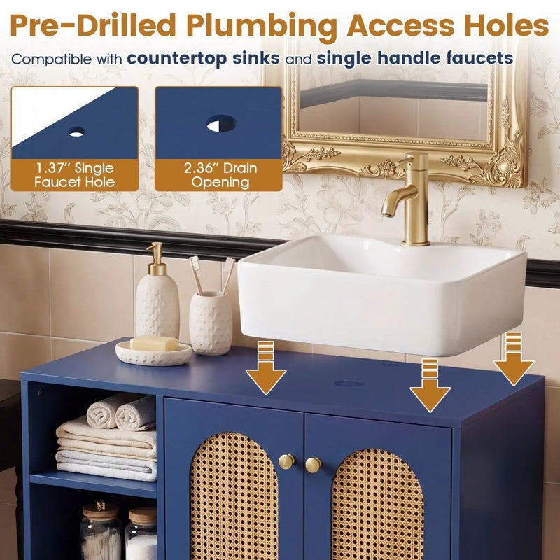 36 Inch Under Sink Cabinet Boho for Vessel Sinks and Single-Handle Faucets by DirectDeals