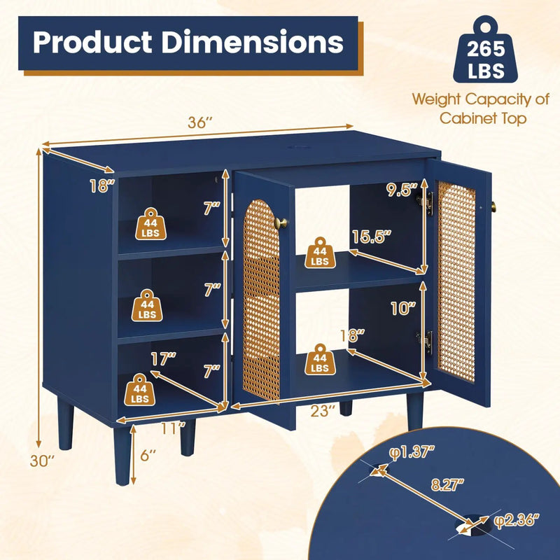 36 Inch Under Sink Cabinet Boho for Vessel Sinks and Single-Handle Faucets by DirectDeals