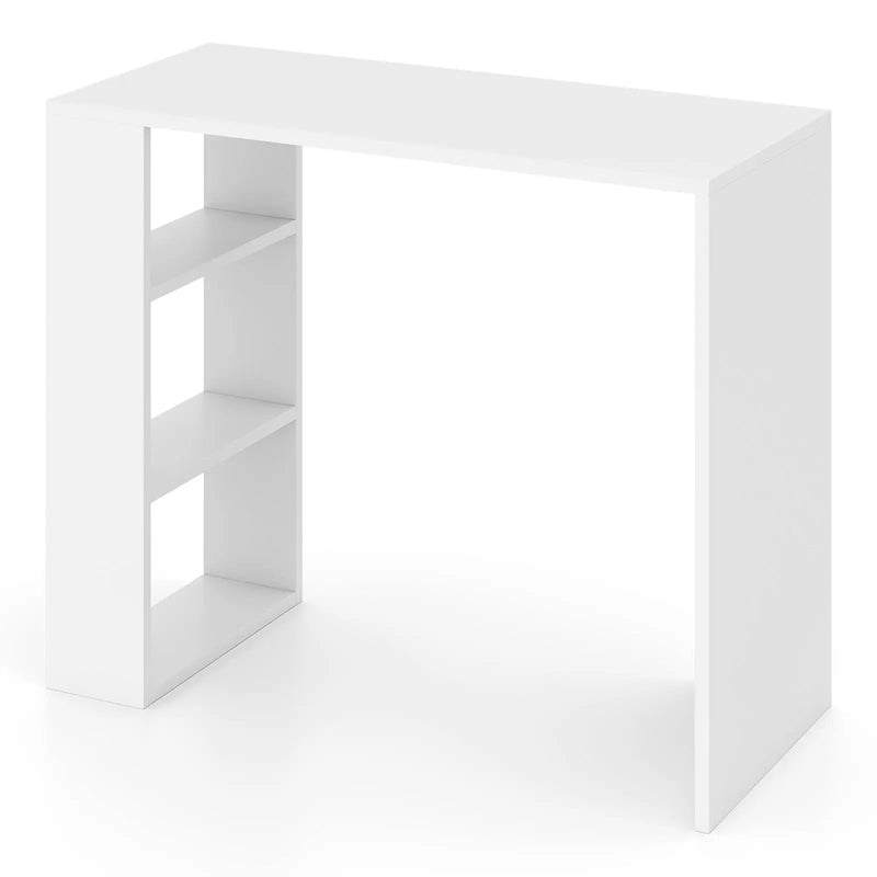 36 Inch White Computer Desk with 3 Open Shelves for Home Office Study-White by DirectDeals