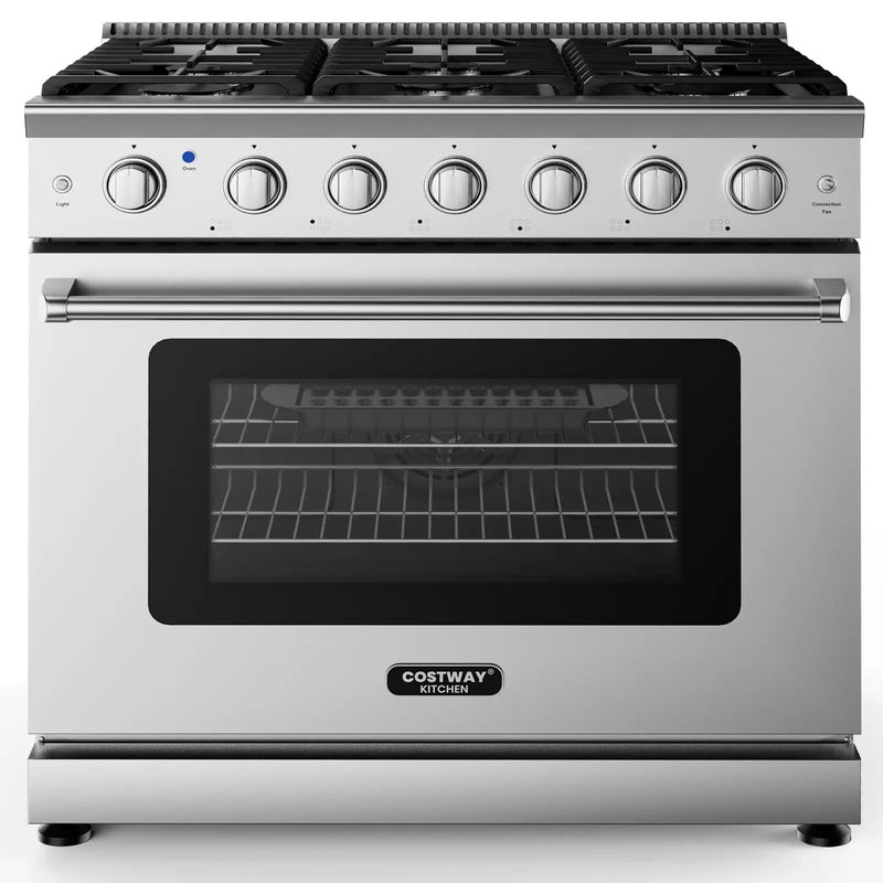 36 Inches Freestanding Natural Gas Range with 6 Burners Cooktop by DirectDeals