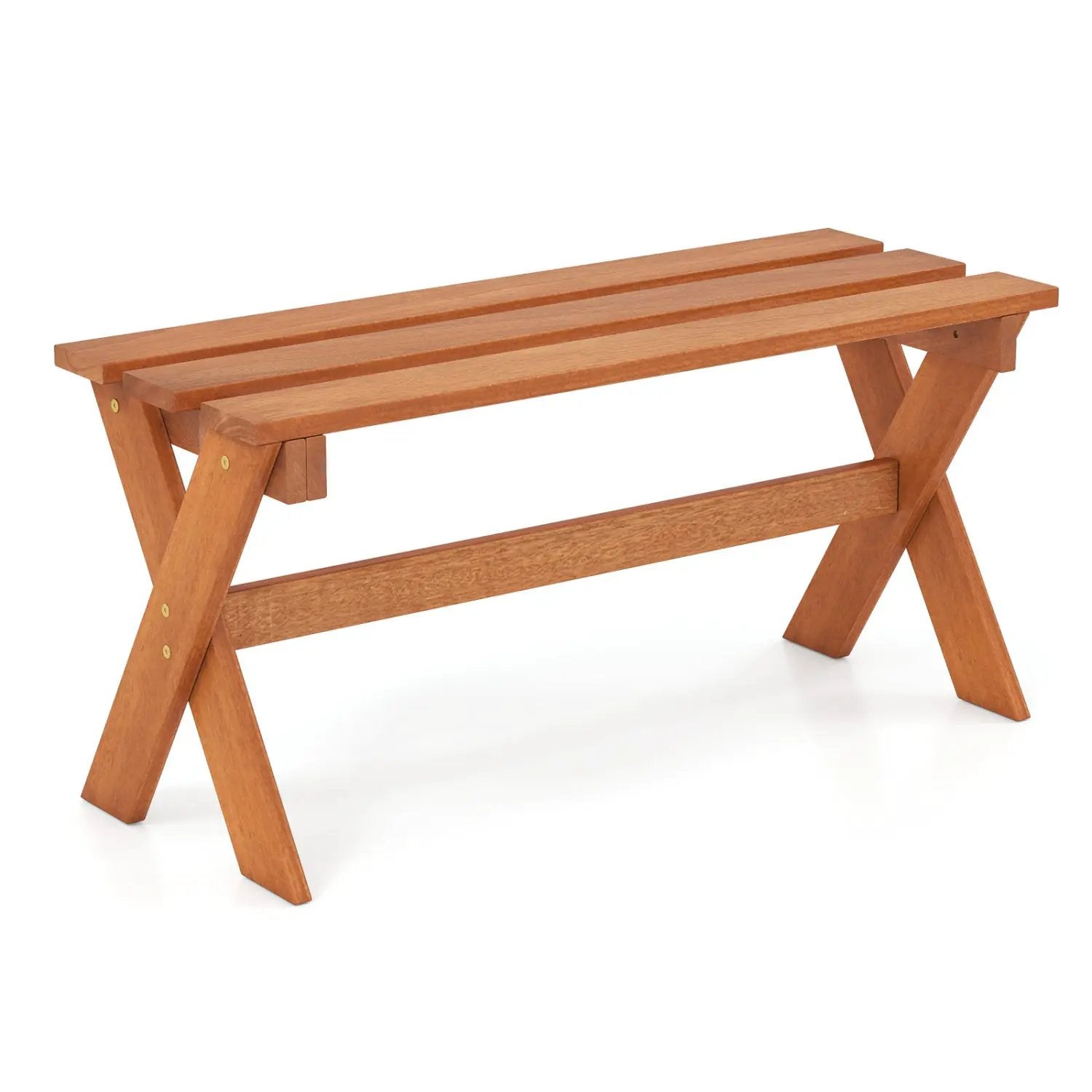 Outdoor Wood Bench Set of 2 - 36 Inch Backless Patio Seating by DirectDeals