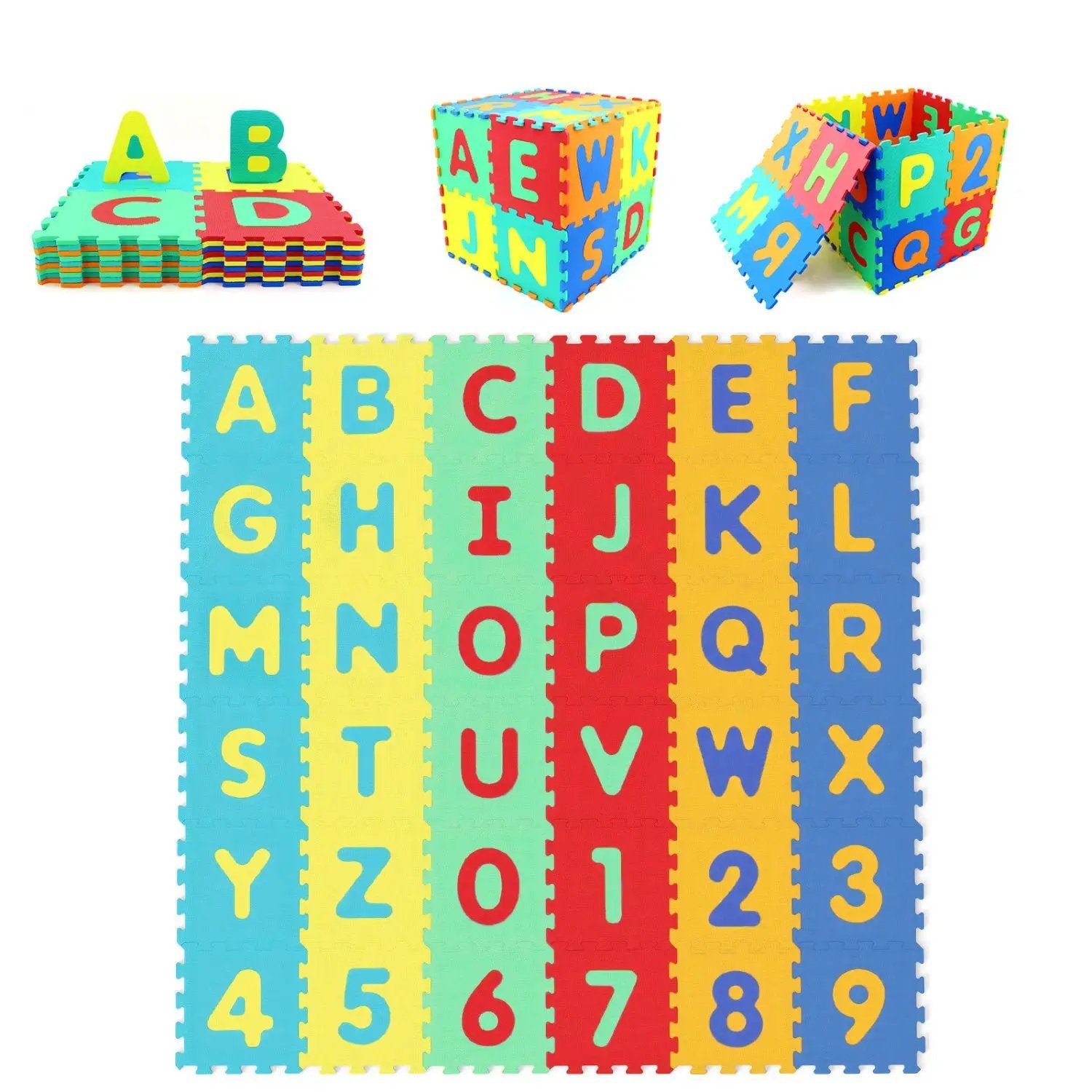 36-Piece Interlocking Baby Puzzle Floor Tiles with Educational Alphabet by DirectDeals