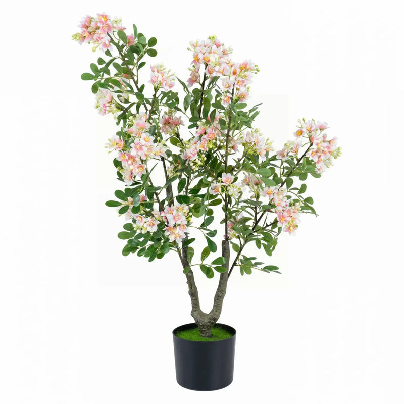 Artificial Impatiens Tree 36" with Pink Flowers and Fruits by DirectDeals