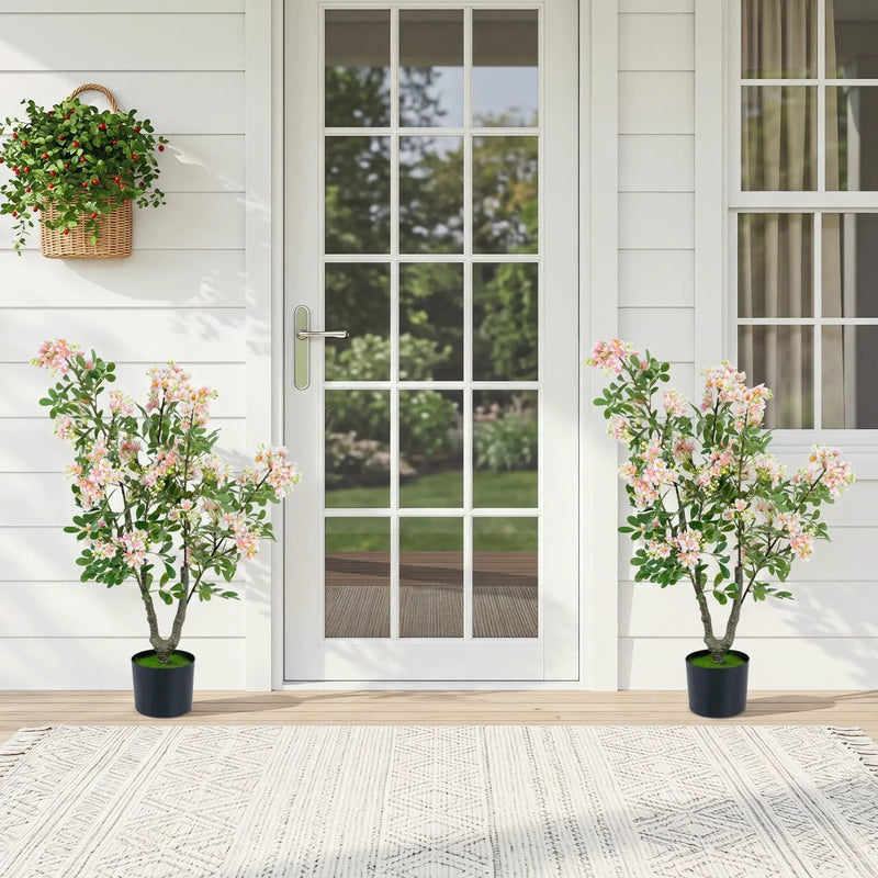 Artificial Impatiens Tree 36" with Flowers and Fruits - Pink by DirectDeals