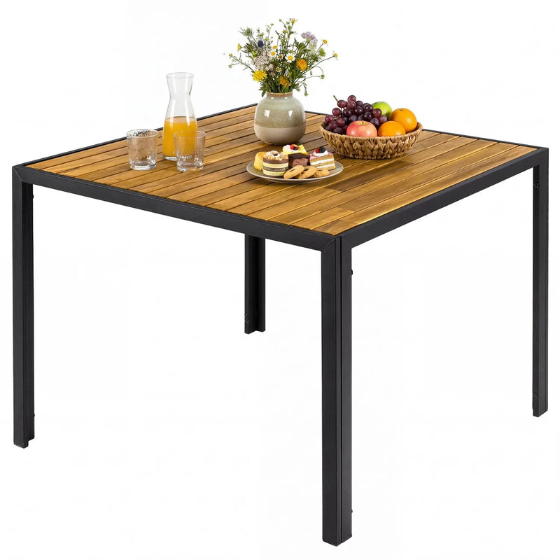36 Inch Square Outdoor Dining Table for 4 with Slatted Top for Porch by DirectDeals