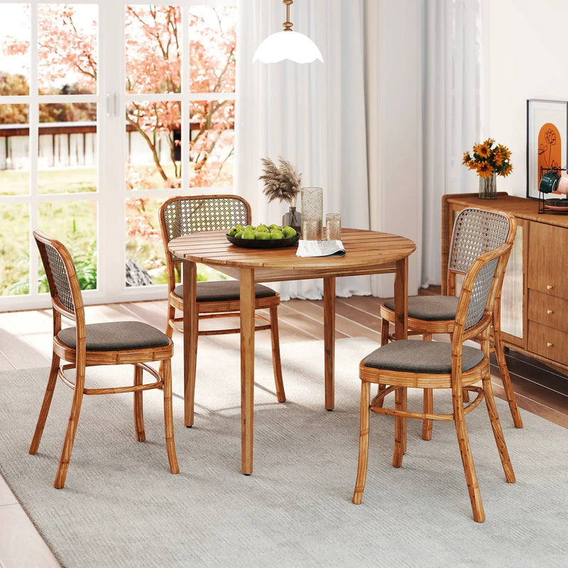 36 inch Acacia Wood Round Outdoor Dining Table for 4 People by DirectDeals