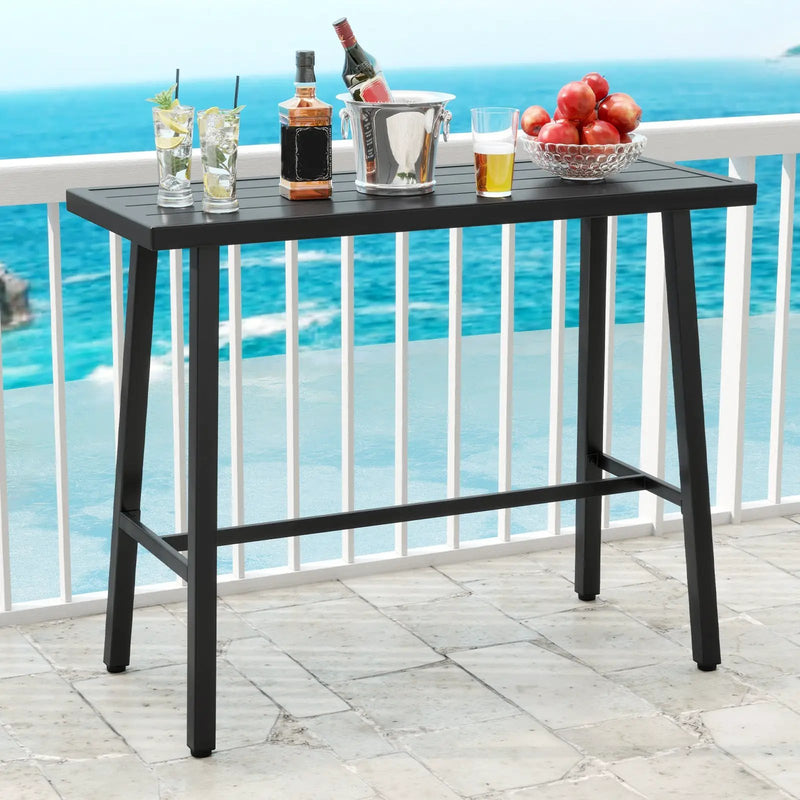 36 Inches Patio Counter Height Bar Table with Adjustable Foot Pads by DirectDeals