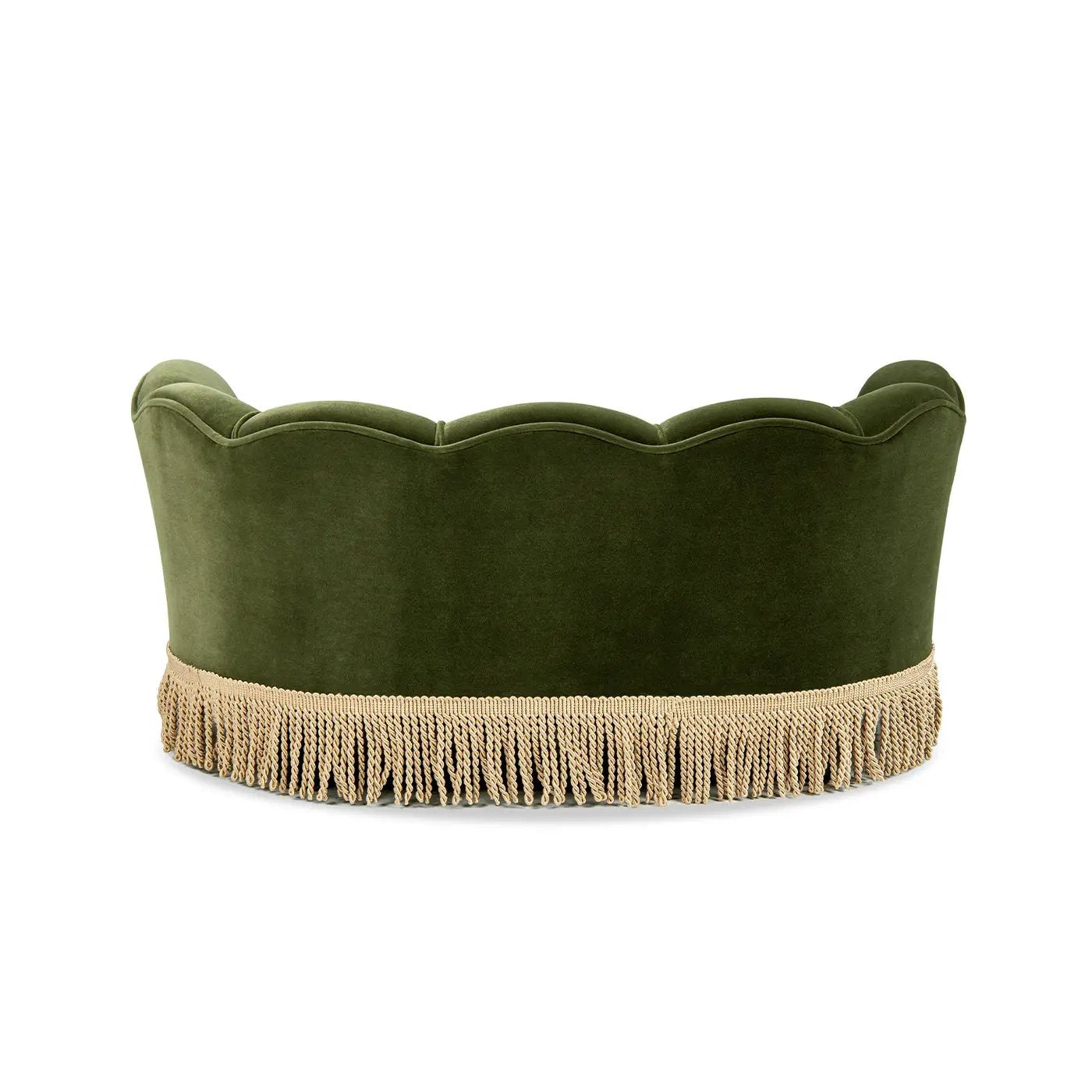 Clara 34.5" Scalloped Pet Sofa Bed - Medium, Olive by HouseOfZazla