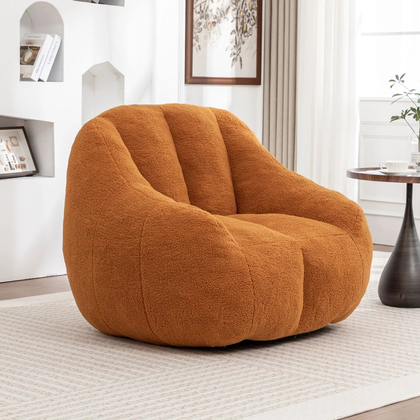 Comfy Bean Bag Chair With Memory Foam Filler, Tufted Soft by HouseOfZazla