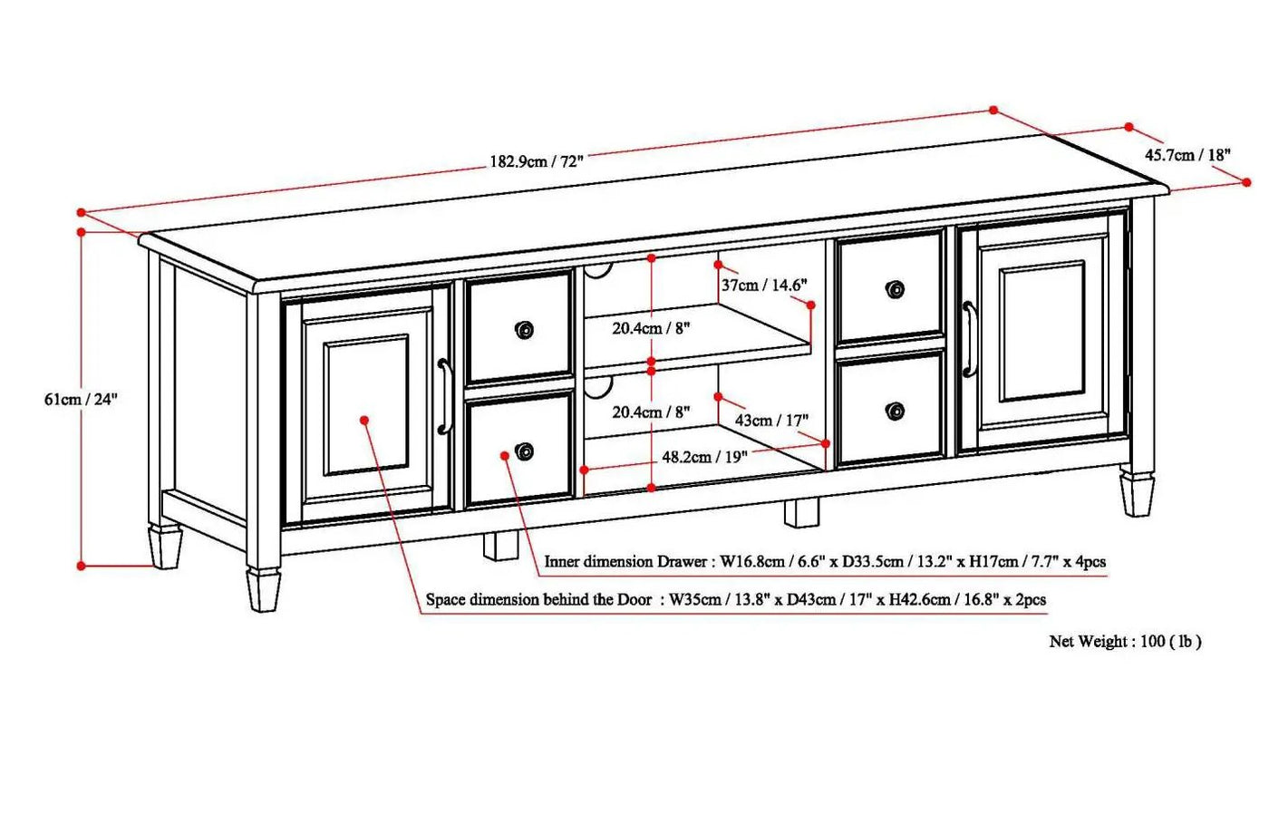 Connaught - Wide TV Stand by HouseOfZazla