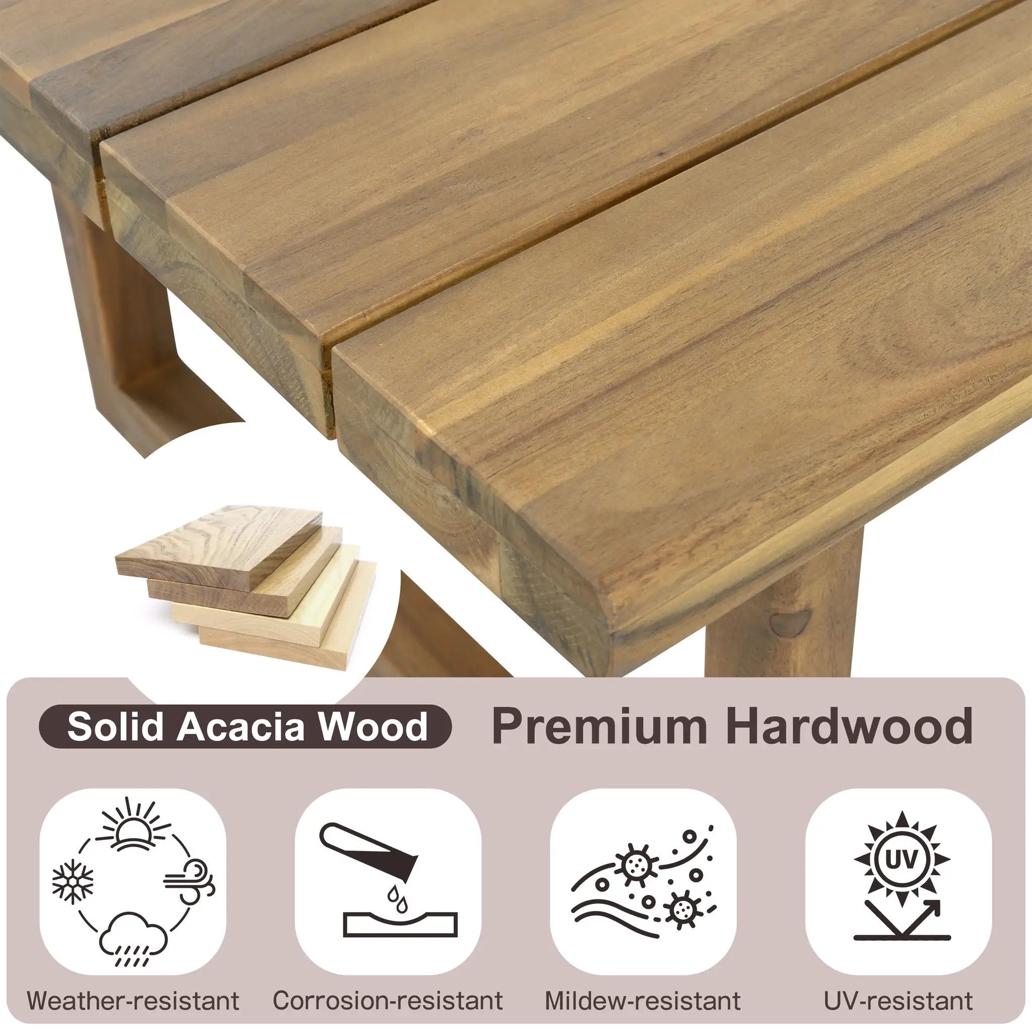 Outdoor Acacia Wood 5-Seater Sectional Sofa Set by HouseOfZazla