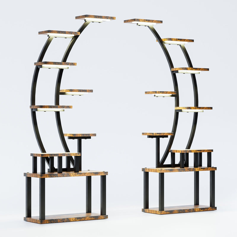 9 Tiered Indoor Plant Stand With 5 Adjustable Grow Lights by HouseOfZazla