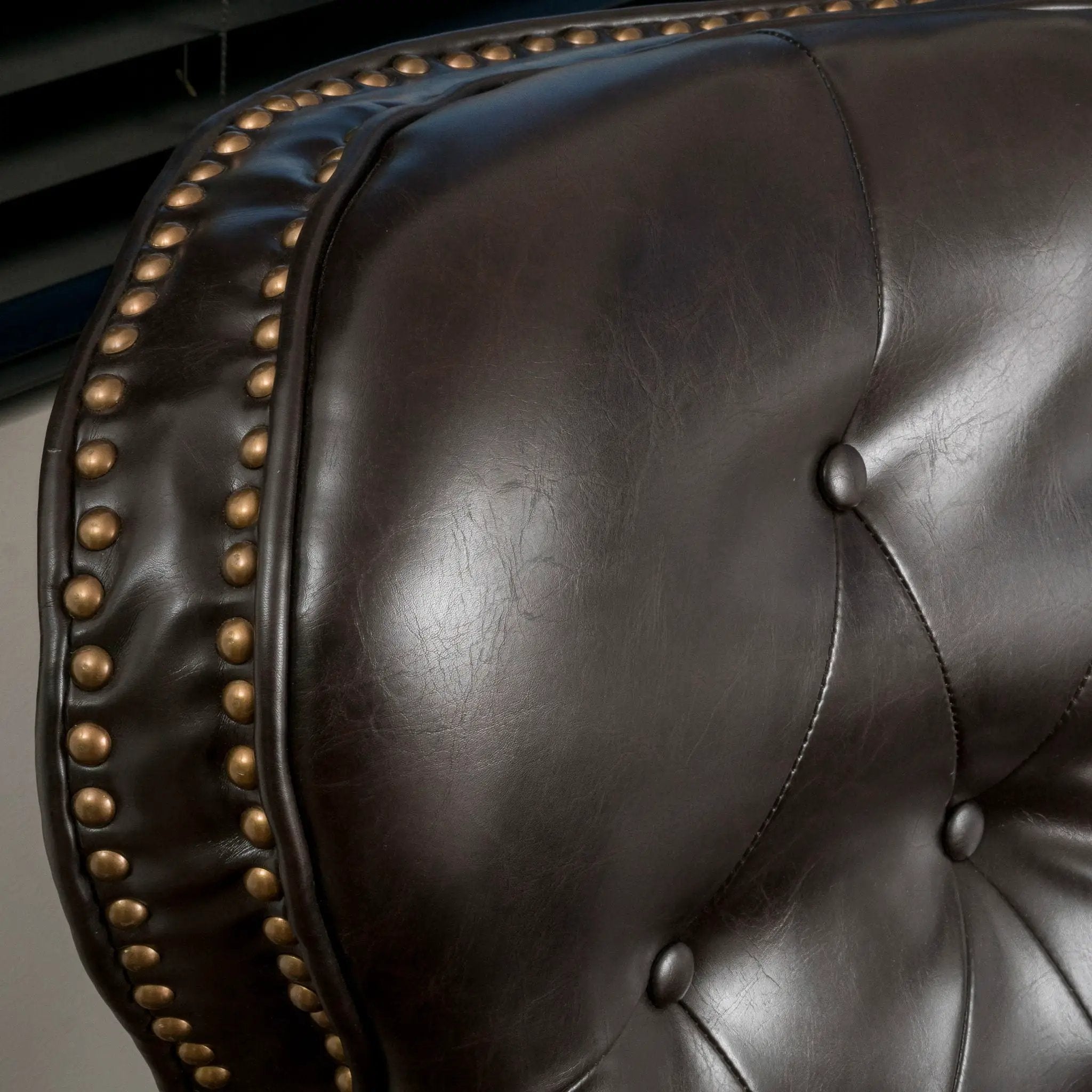 Contemporary Style Push Back Recliner with Button Tufted Stitching and Nailhead Trim by HouseOfZazla
