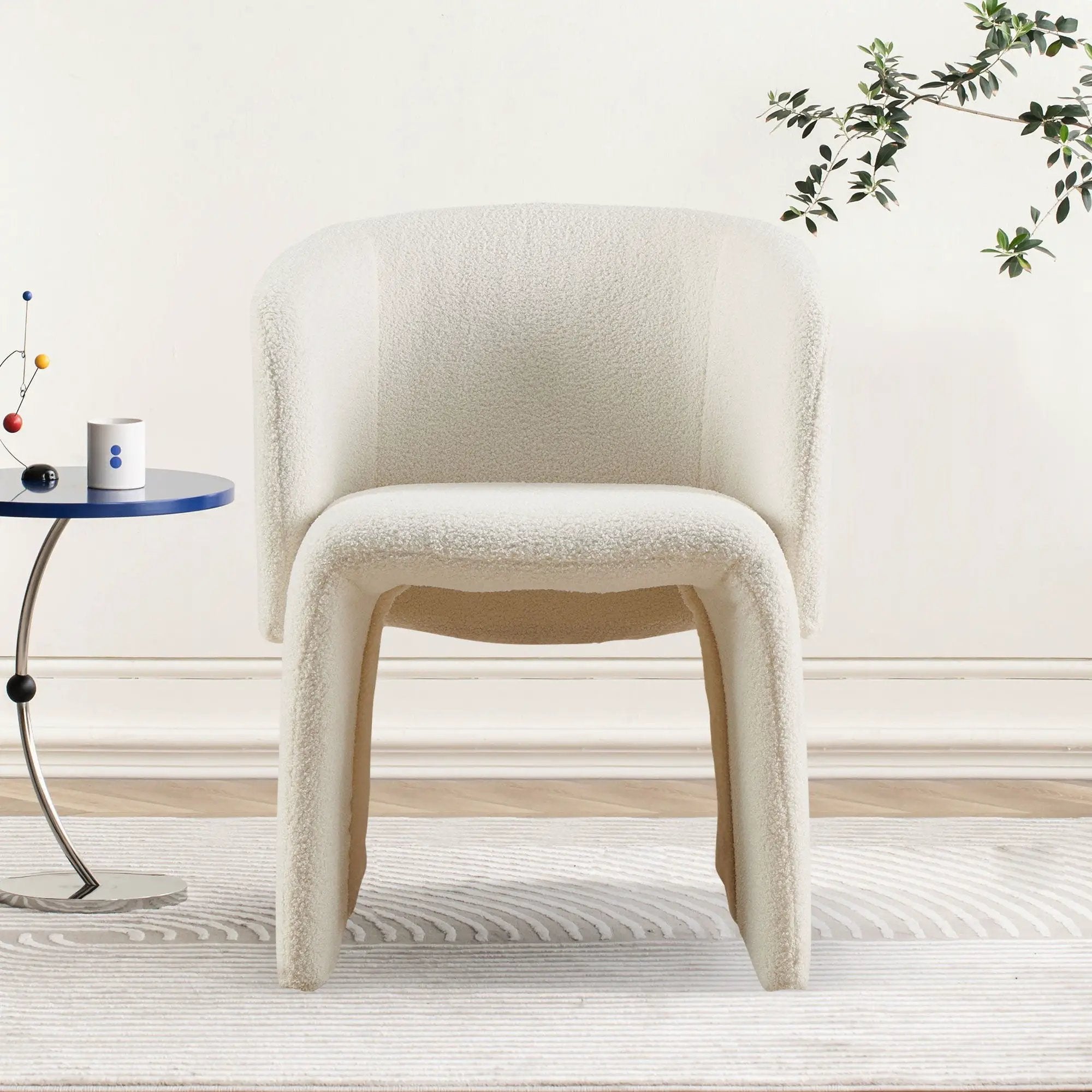 Modern Accent Chair Brown Single Sofa Chair, Upholstered Side Chair Teddy Comfy Chair For Dining Room / Bedroom / Living Room / Reception by Unique Piece Furniture