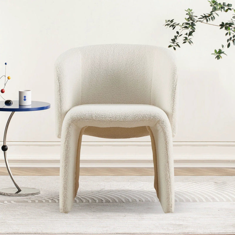 Modern Accent Chair Brown Single Sofa Chair, Upholstered Side Chair Teddy Comfy Chair For Dining Room / Bedroom / Living Room / Reception by Unique Piece Furniture