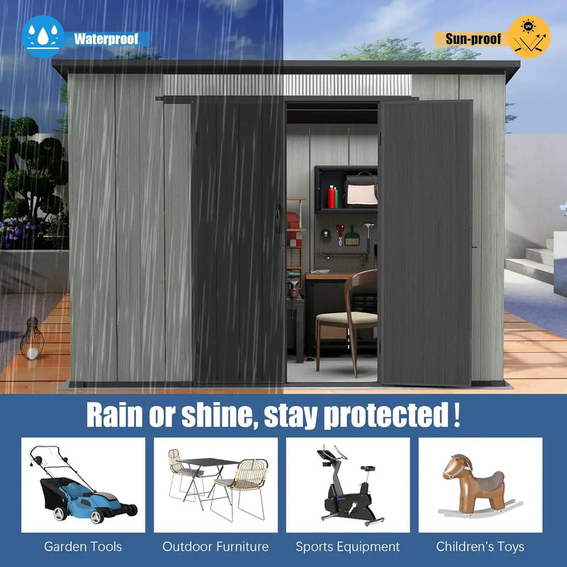 6x9FT Outdoor Resin Storage Shed with Transparent Windows & Louvered Vents by HouseOfZazla